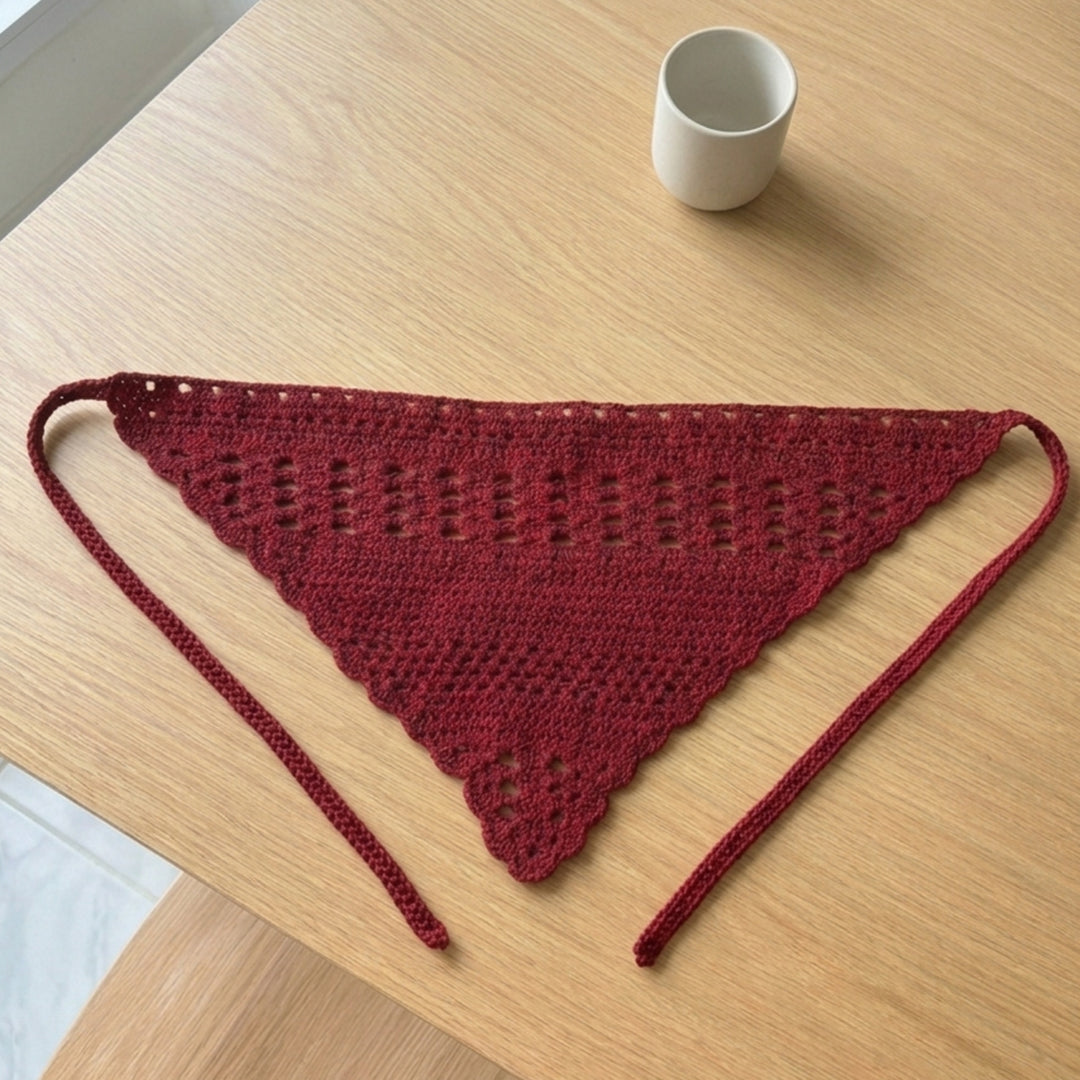 Minimal Dokulu El Örgüsü Bandana-B003