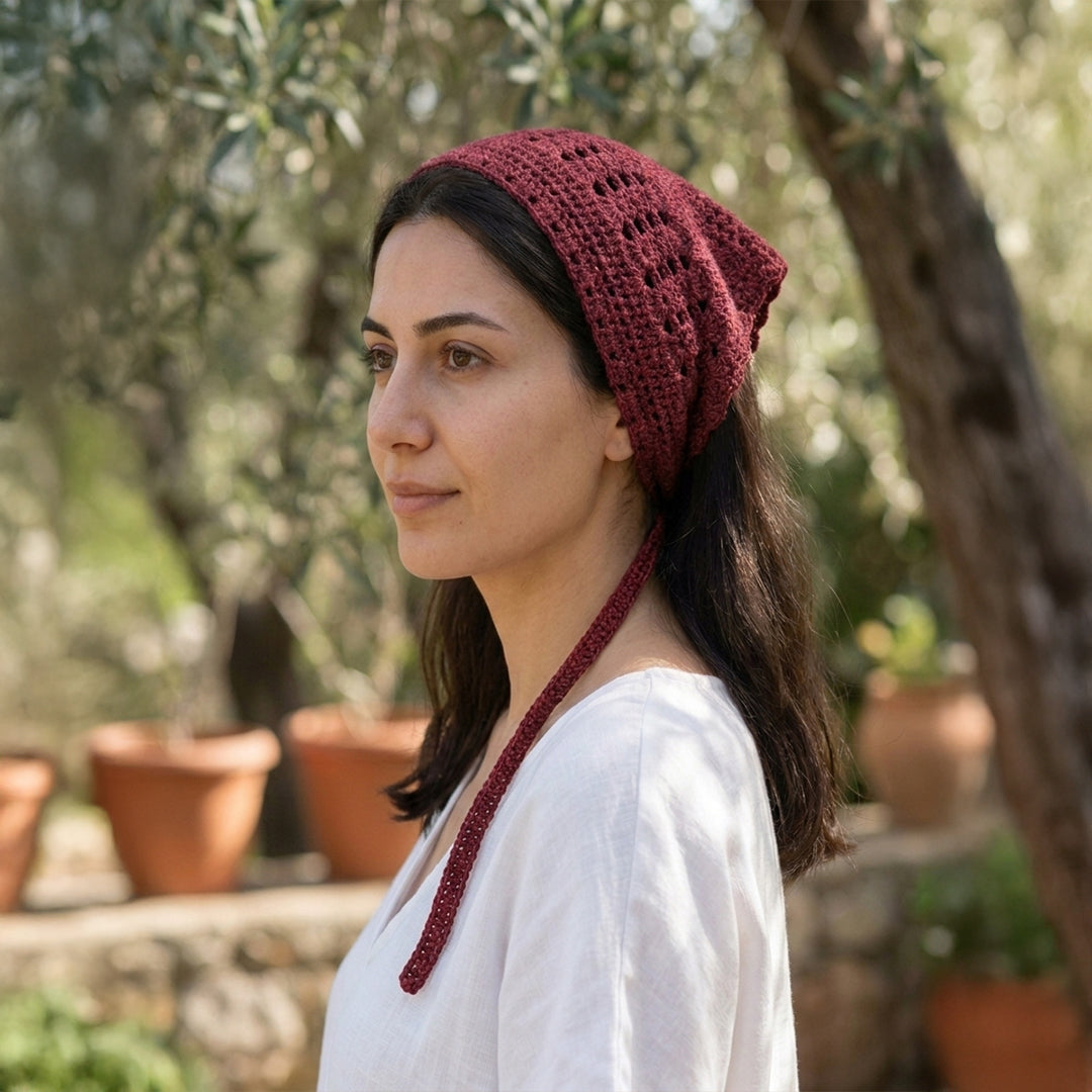 Minimal Dokulu El Örgüsü Bandana