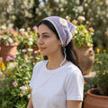 Papatya Desenli Fileli Örgü Bandana – Yazlık Saç Aksesuarı