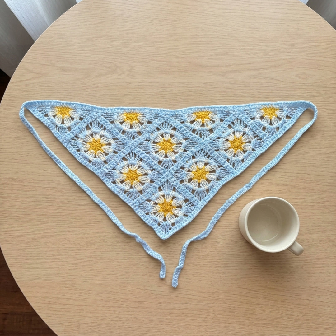 Papatya Desenli Örgüsü Bandana 7 Farklı Renk – B018
