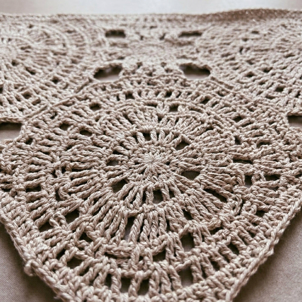Medalyon Desenli Örgü Bandana | Geometrik Doku - B017