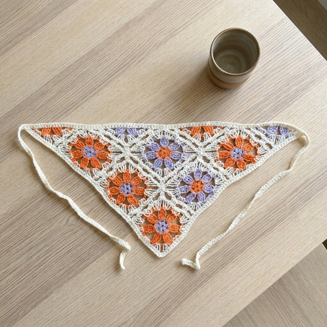 Papatya Desenli Örgüsü Bandana 7 Farklı Renk – B018