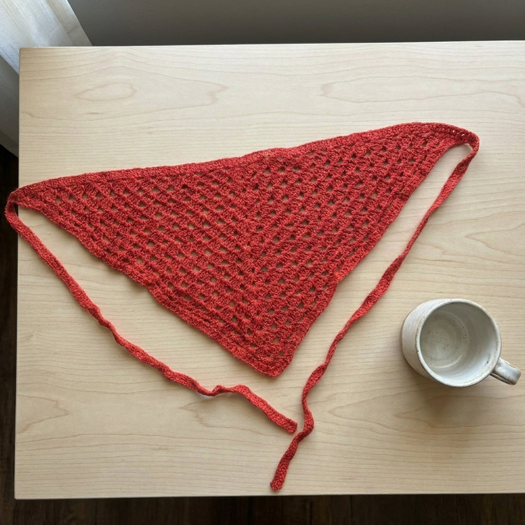Sade Fileli El Örgüsü Bandana – Minimal Yazlık-B014