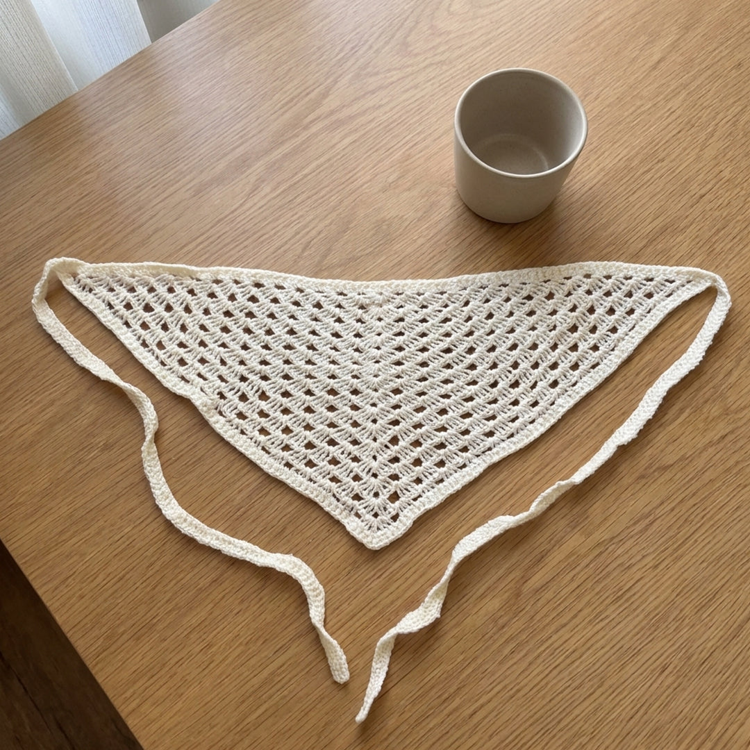Sade Fileli El Örgüsü Bandana – Minimal Yazlık