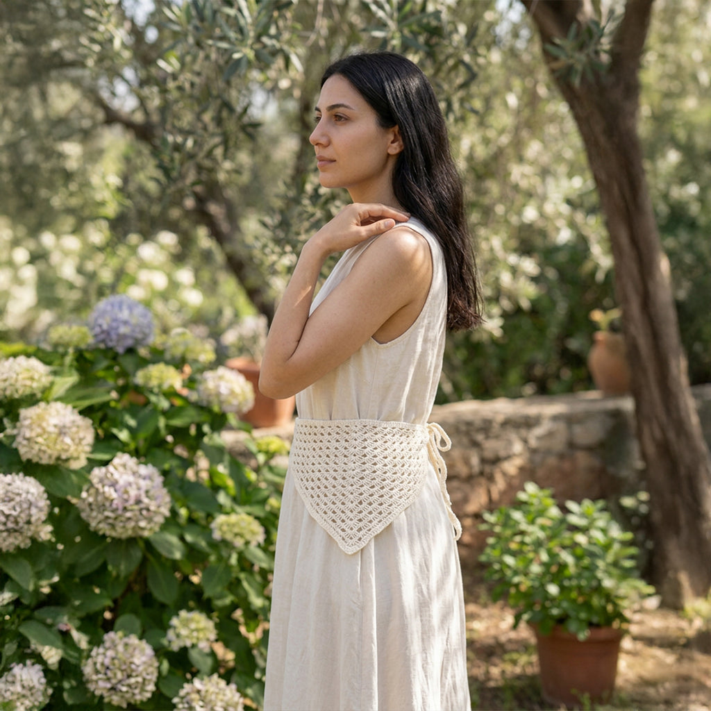 Sade Fileli El Örgüsü Bandana – Minimal Yazlık