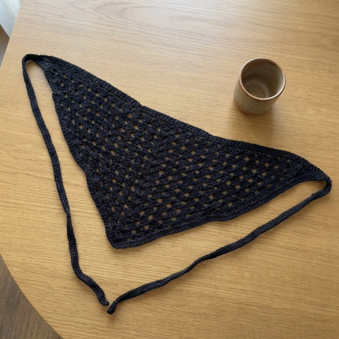 Sade Fileli El Örgüsü Bandana – Minimal Yazlık-B014