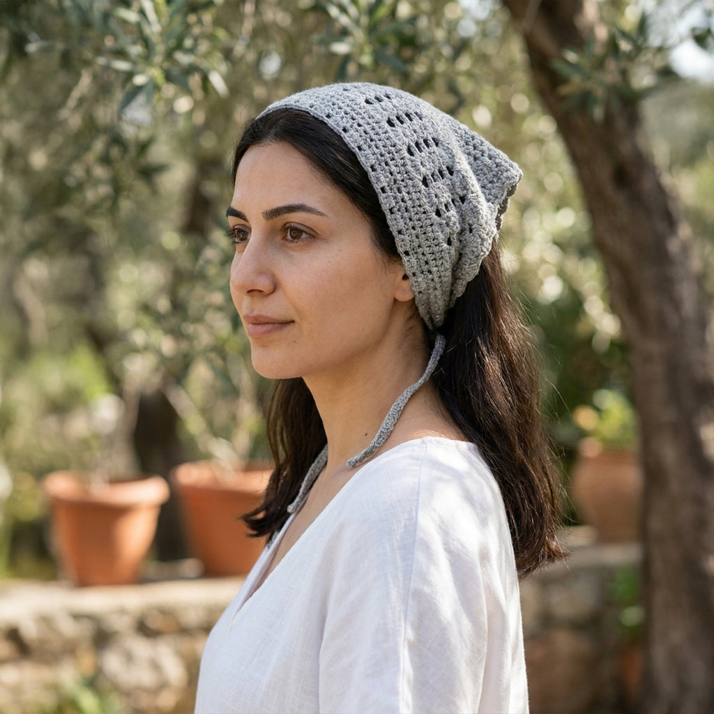 Minimal Dokulu El Örgüsü Bandana